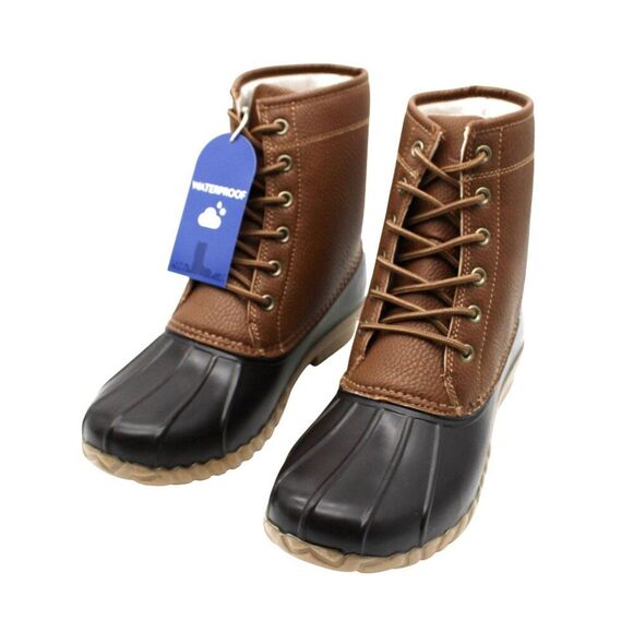 JBU by JAMBU Mens Brown Mixed Media Cushioned Waterproof Maine Round Toe Boots - Picture 5 of 7